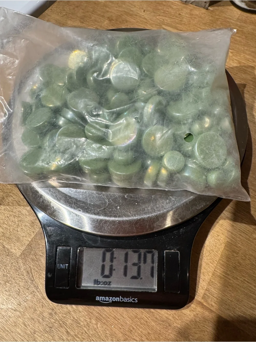Lot of Pearlescent Green Round Mosaic Tiles